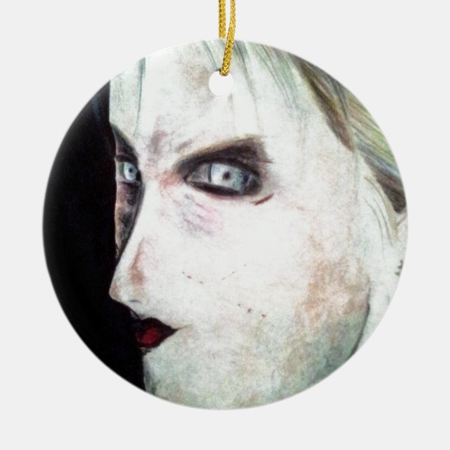 FUL ilsken kvinna Julgransprydnad Keramik (Framsidan)