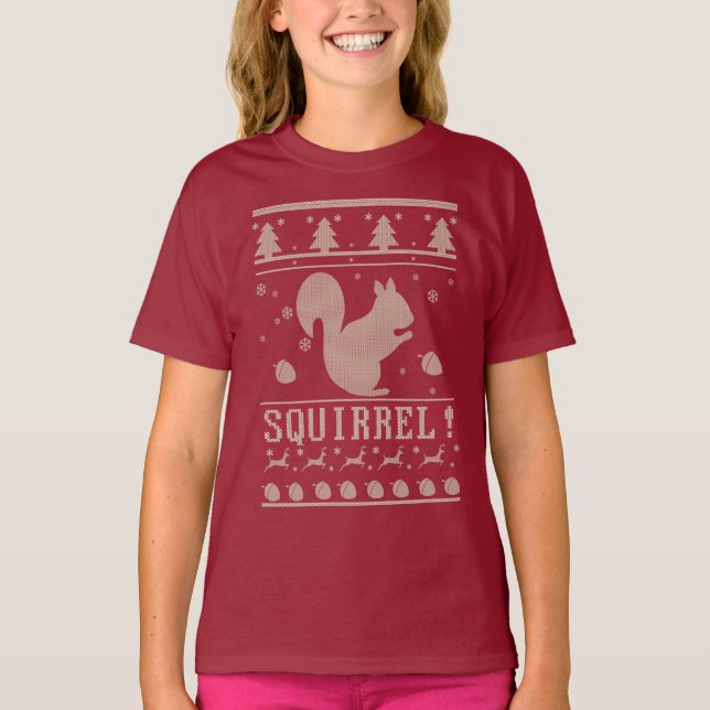 Ful jul för ekorre t-shirt (Framsida)