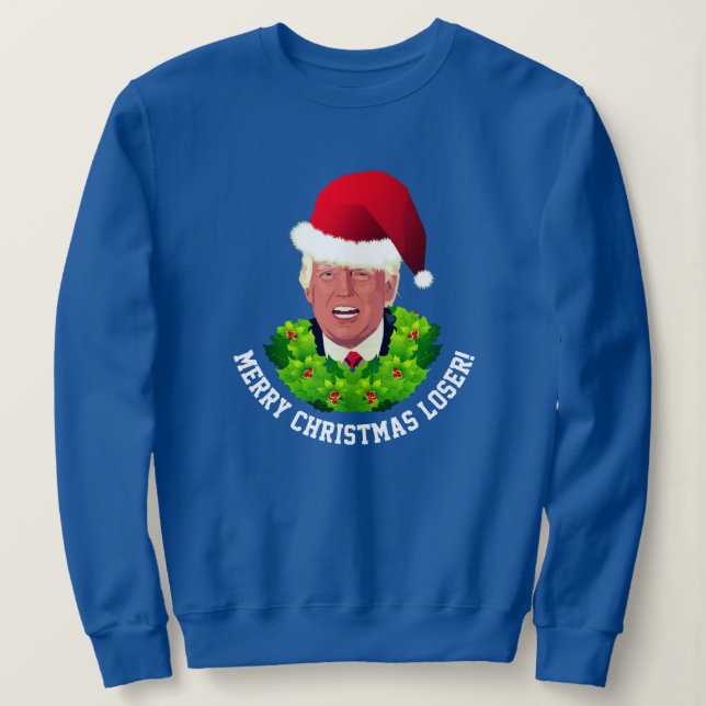 Ful jul för rolig röd Santa hatttrumf T Shirt (Design framsida)