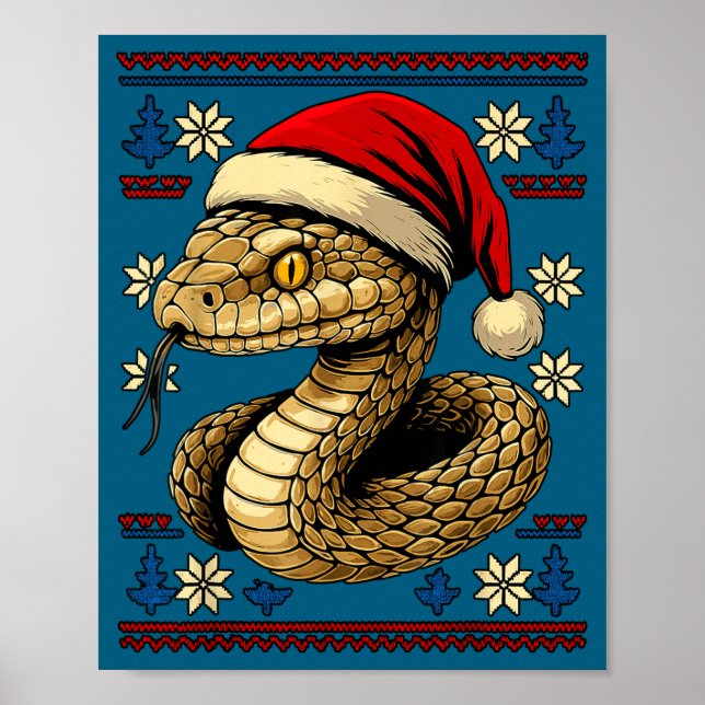 Ful Jul Orm Santa Hatt  Poster (Framsidan)