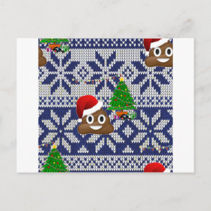 ful jul sweater poop emoji helg vykort