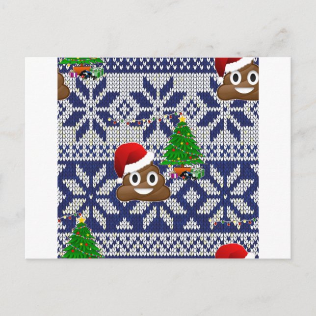 ful jul sweater poop emoji helg vykort (Framsida)