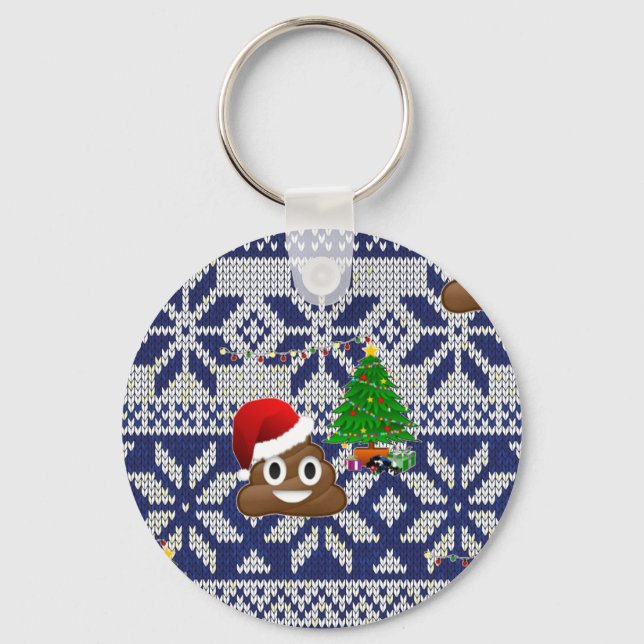 ful jul sweater poop emoji nyckelring (Framsida)