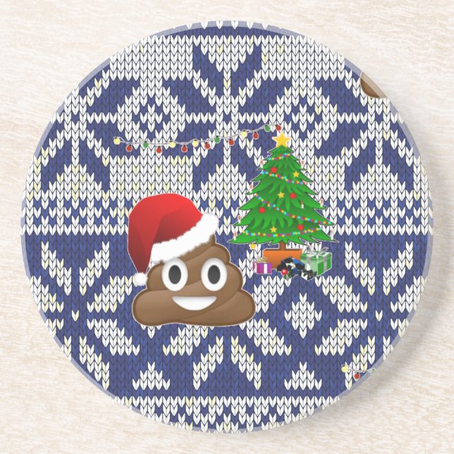 ful jul sweater poop emoji underlägg sandsten (Framsidan)