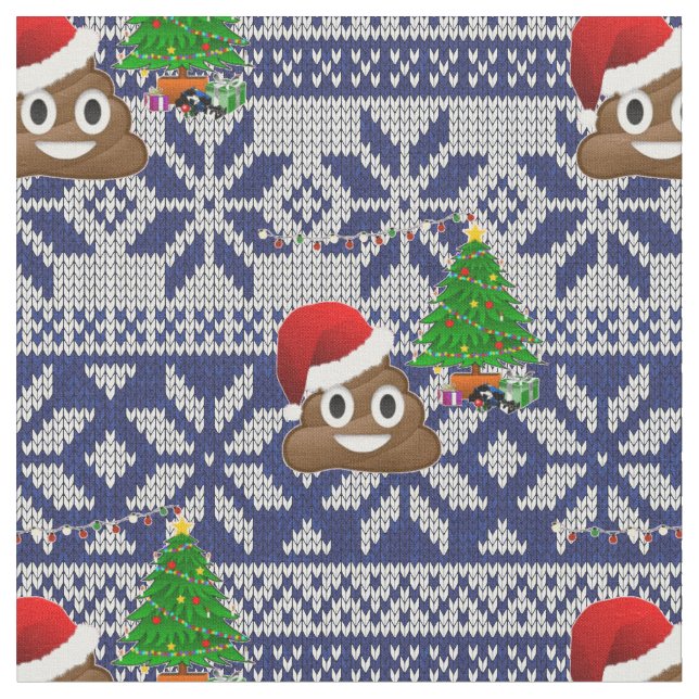 ful jul sweater poop emoji-väv tyg (Närbild)