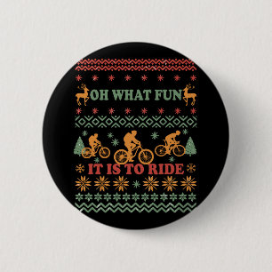 ful jul sweater som kör cykel knapp