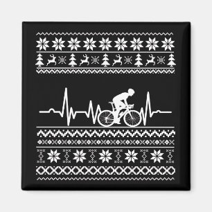 ful jul sweater som kör cykel magnet