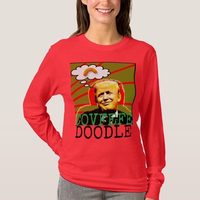Ful jul tröja, kvinnor för trumfCovfefe klotter T Shirt (Framsida)