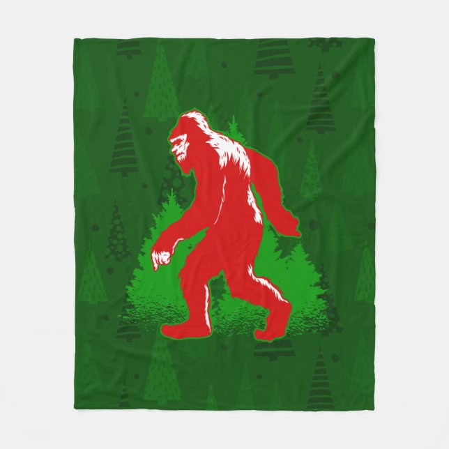 ful julafton bigfoot yeti julgranar fleecefilt (Framsidan)