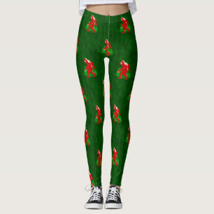 ful julafton bigfoot yeti julgranar leggings