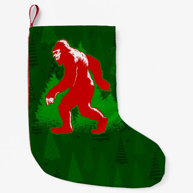 ful julafton bigfoot yeti julgranar liten julstrumpa (Framsidan)