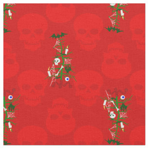 ful julgran-skalle hemsökt tyg