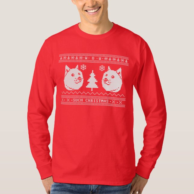 Ful jultröja för Doge Tee Shirt (Framsida)
