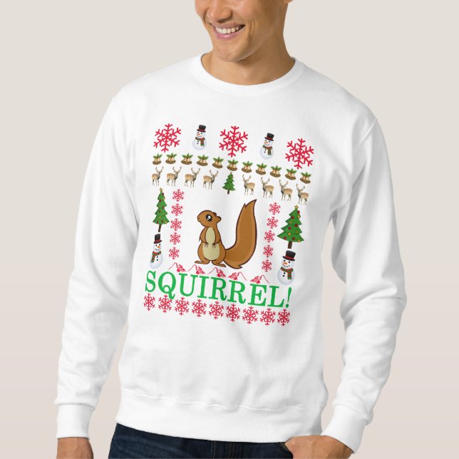 ful jultröja för ekorre. .png sweatshirt (Framsida)