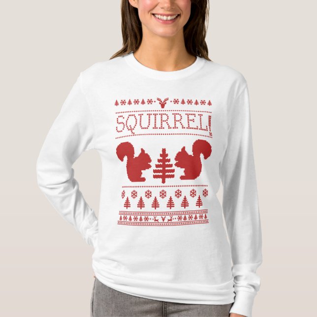 Ful jultröja för ekorre t-shirt (Framsida)