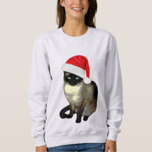 Ful jultröja för gullig Siamese katt för kvinno T-shirt
