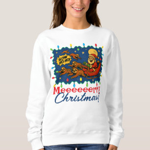 Ful jultröja julen tomte släde dovhjortor t shirt