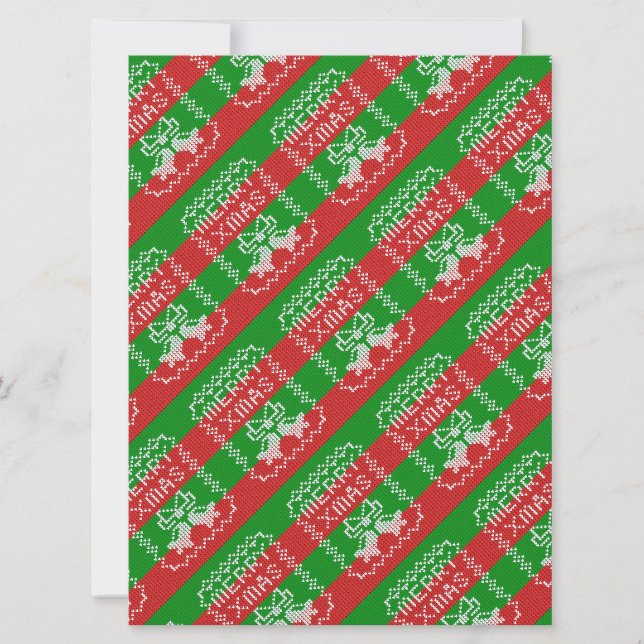 Ful jultröja mönster bjällror God Jul garn Kort (Framsida)