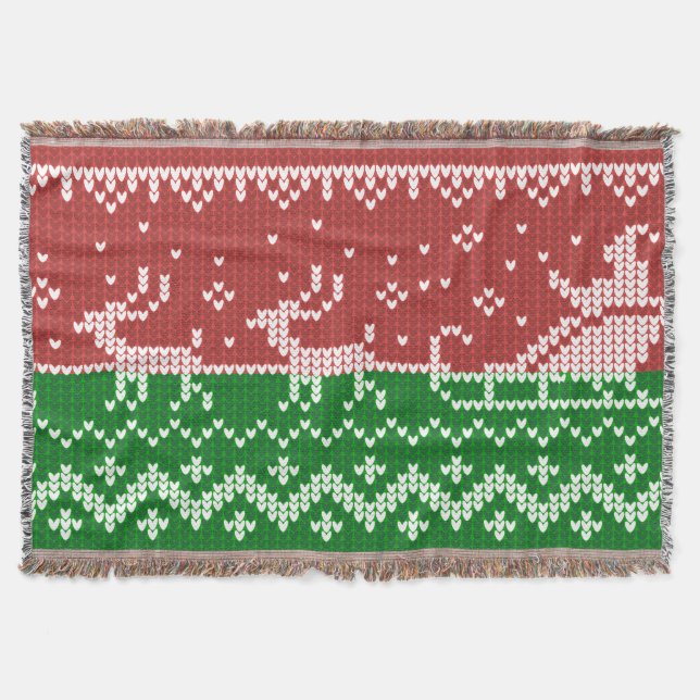 Ful jultröja Tomte släde och renar Filt (Framsidan)