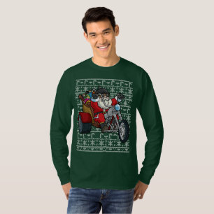 Ful jultröjajultomten på motorcykeln t-shirt