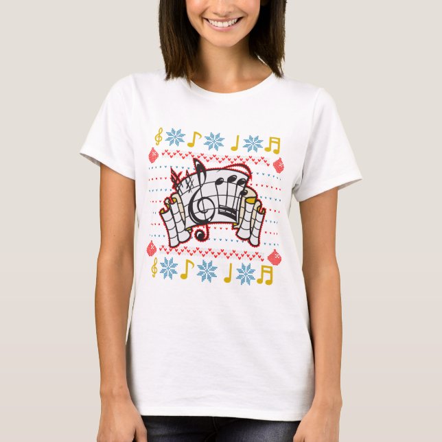Ful jultröjamusik noter t-shirt (Framsida)