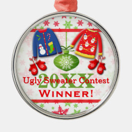 Ful prydnad 7 för vinnare för jultröjatävling julgransprydnad metall