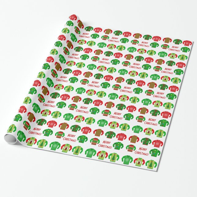 Ful sjal för jultröjagåva presentpapper (Utrullad)