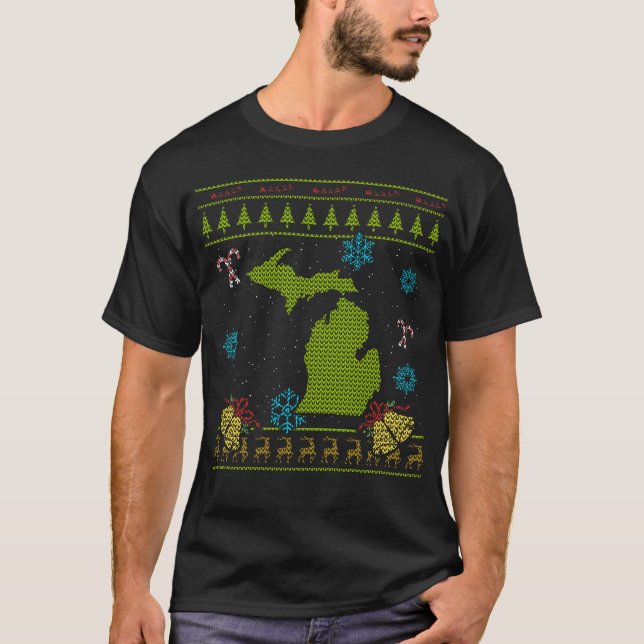 Ful skjorta för Michigan jul T Shirt (Framsida)