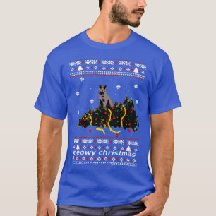 ful sweater julgran, nedslagen av en katt  t shirt