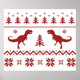 Ful tröja för T-Rex Dinosaurjul Poster