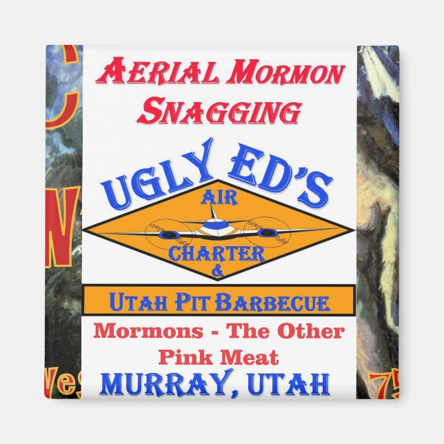 Fula Eds flygande mormonsnappande i Utah Magnet (Framsidan)