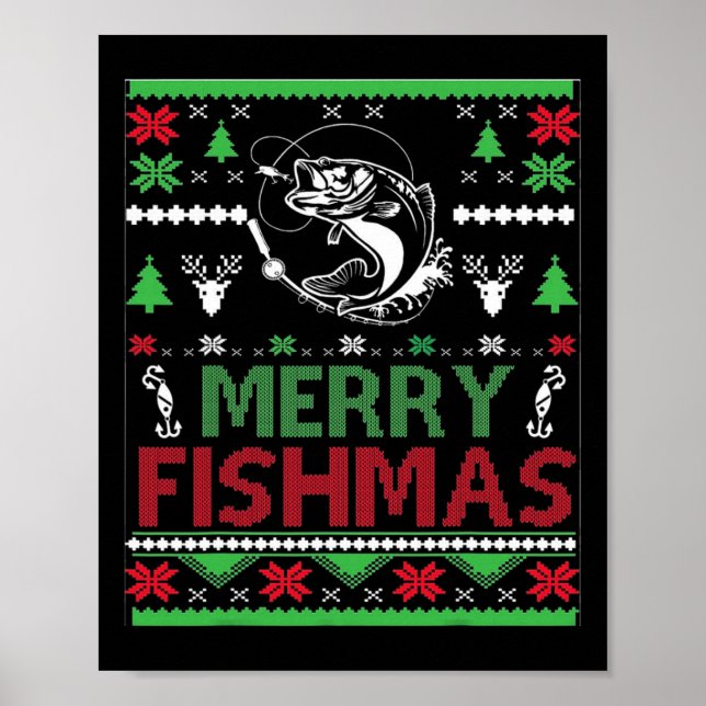 Fula fiske jul B fisk kläder  Poster (Framsidan)