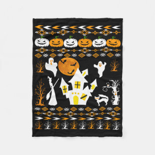 Fula Halloween Veterinär Djur Katter Uggla Glad Fleecefilt
