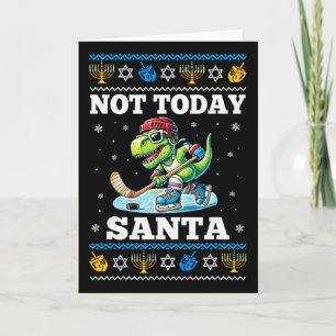 Fula Hanukkah Sweater Inte Idag Tomte Dinosaurie H Kort