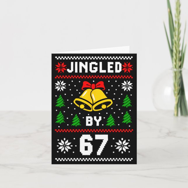 Fula jul 67 Meme-design Rolig sex sju Hand Kort (Framsida)