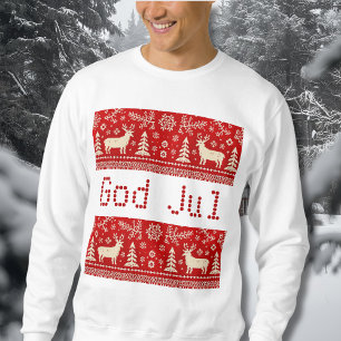 fula jul -stickade motiv lång ärmad tröja