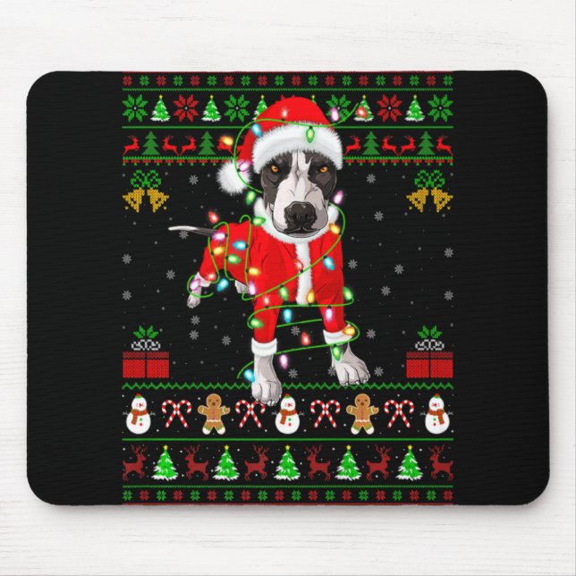 Fula julbelysning Santa Tbull Hund Jul  Musmatta (Framsidan)
