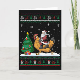 Fula julgransljus Julen Tomte Ridande Chick Kort