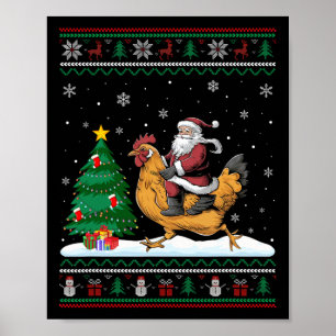 Fula julgransljus Julen Tomte Ridande Chick Poster