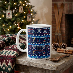 Fula julskidmönster semester kaffemugg
