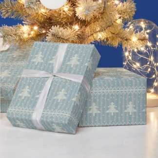 Fula Julträd Blå Vinter Helg Presentpapper