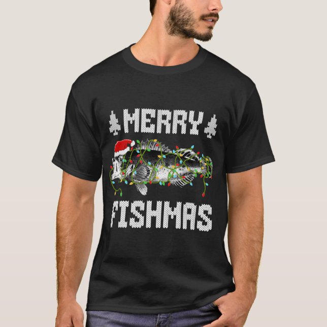 Fula jultröja Glad Fiskjul T Shirt (Framsida)