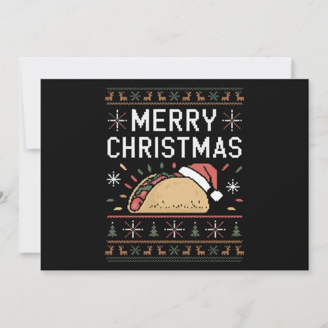 Fula jultröja lampor tomte taco jul julkort (Framsida)