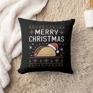 Fula jultröja lampor tomte taco jul kudde