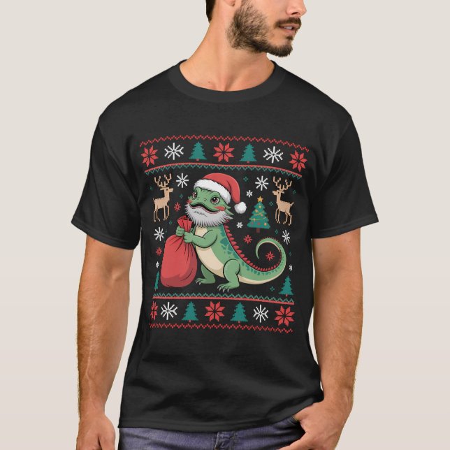 Fula jultröja med Santa-ödla T Shirt (Framsida)