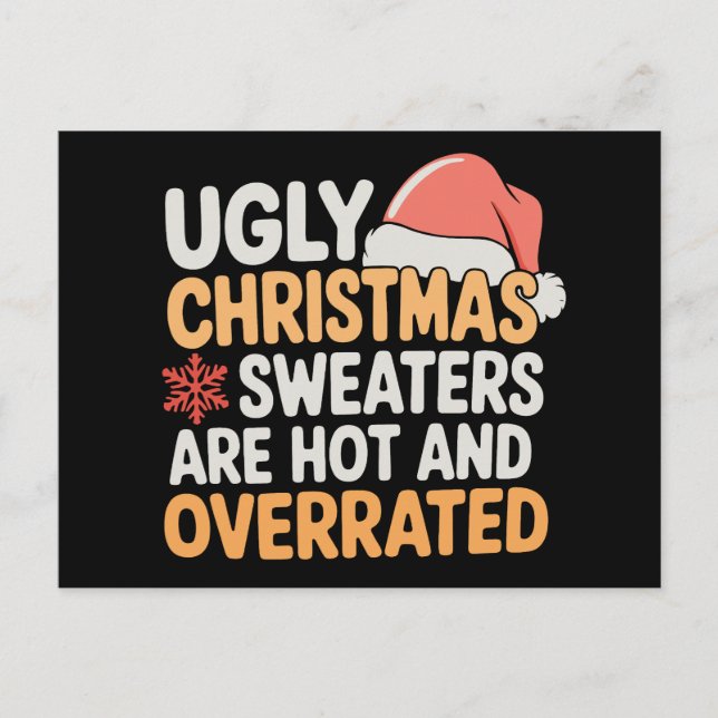Fula jultröjor är heta och övervärderade Xmas Helg Vykort (Framsida)