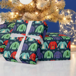Fula jultröjor julillustration snöflingor presentpapper