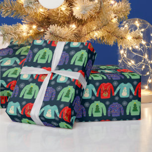 Fula jultröjor julillustration snöflingor presentpapper