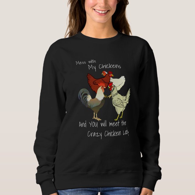 Fula med mina hönor och träffa galna hönsfrun  t shirt (Framsida)