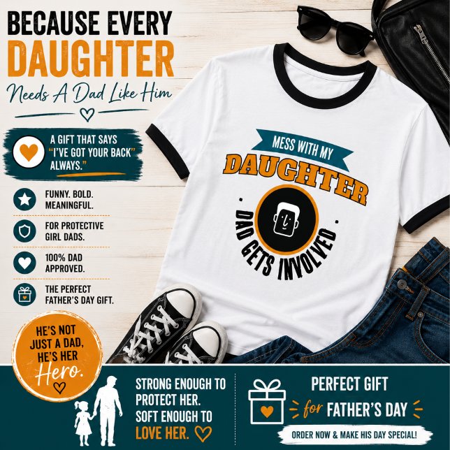 Fula Min Dotter Pappa Rolig Pappa T Shirt (Skapare uppladdad)